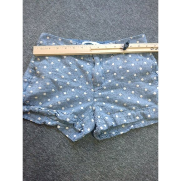Old Navy Shorts Womens Sz 2 Blue Linen Shorties Polka Dot Everyday Short Shortys - Picture 6 of 12